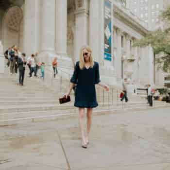 No-Wrinkle Navy Dress