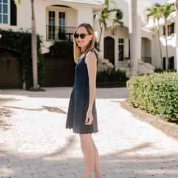 Navy Scalloped Dress