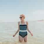 gingham bathing suit