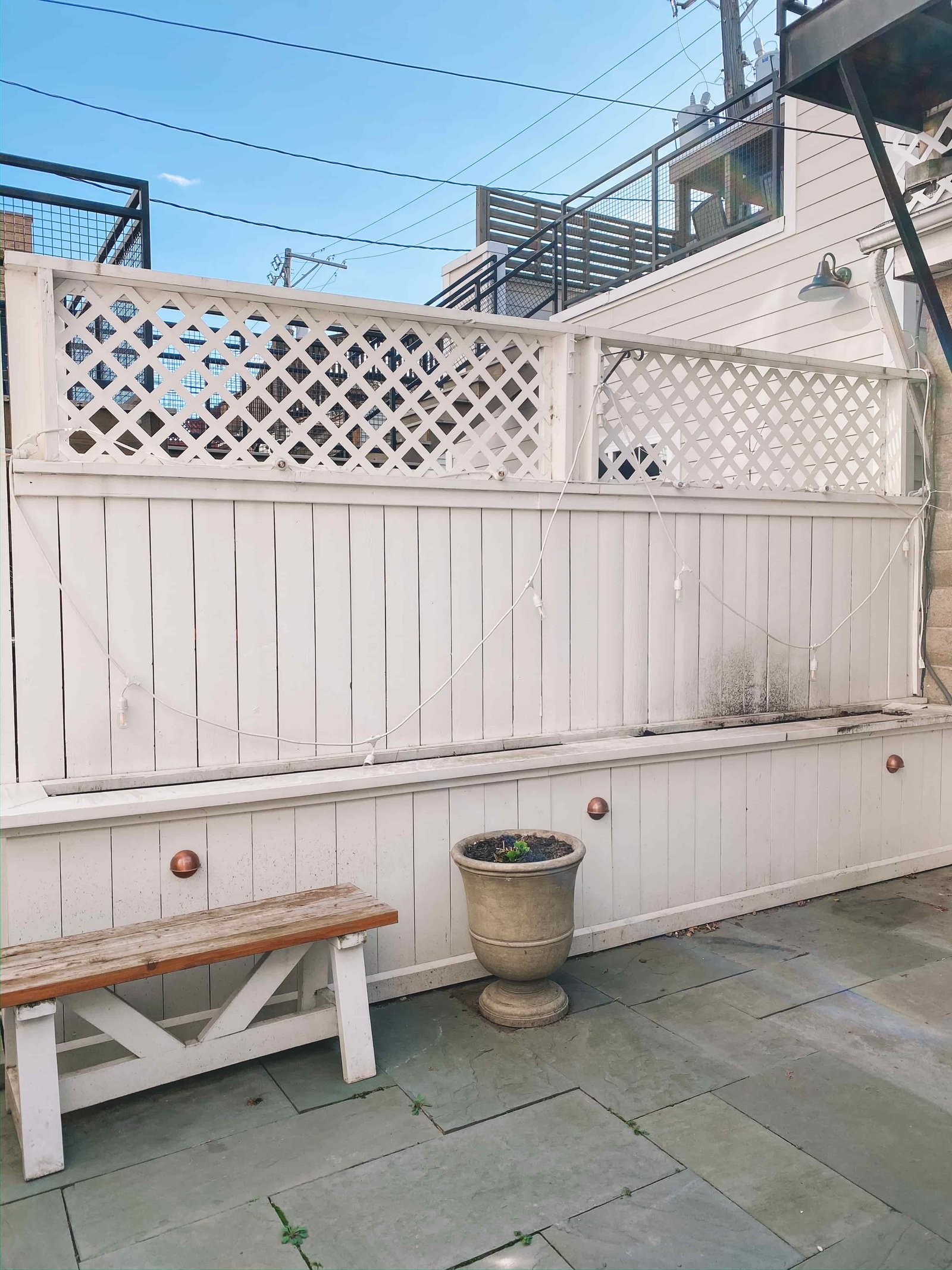 Patio Sans The Awesome Faux Boxwoods - Minimal in the City