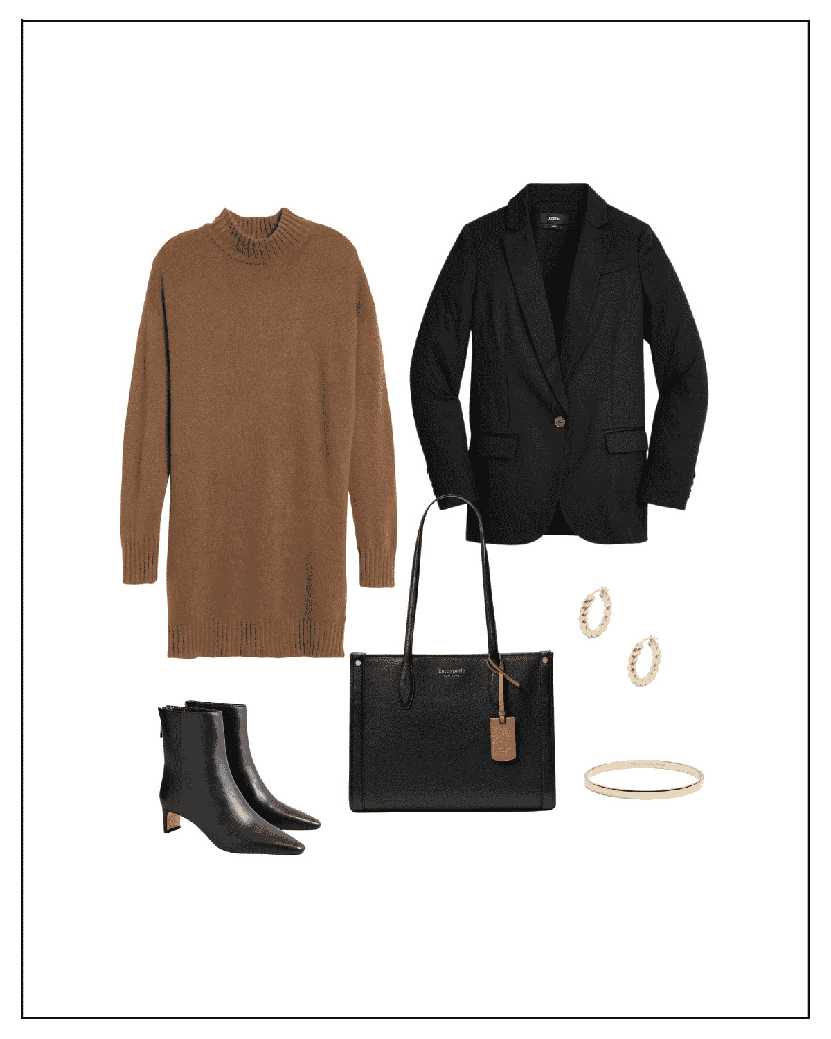 Black Blazer with a sweater dress How to Style a Black Blazer with a sweater dress