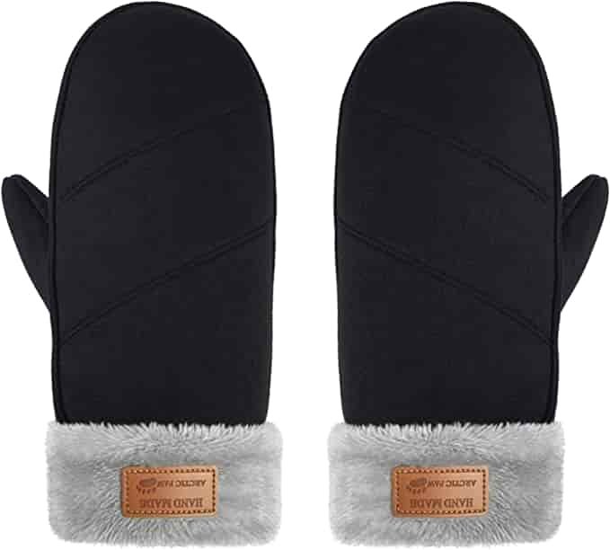 Arctic Paw Women's Faux fur Lined Faux Fur Cuff Winter Mittens
