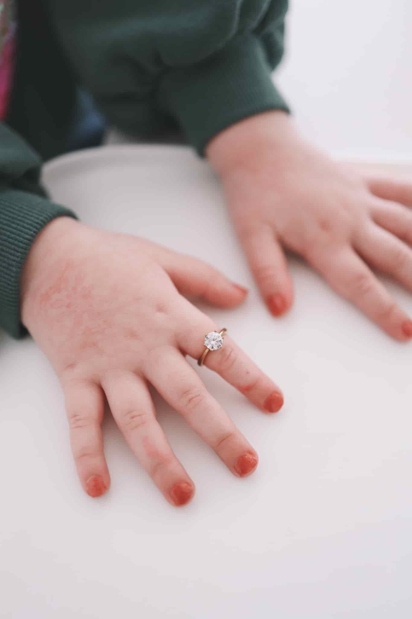 toddler faux diamond ring toddler wearing faux diamond ring