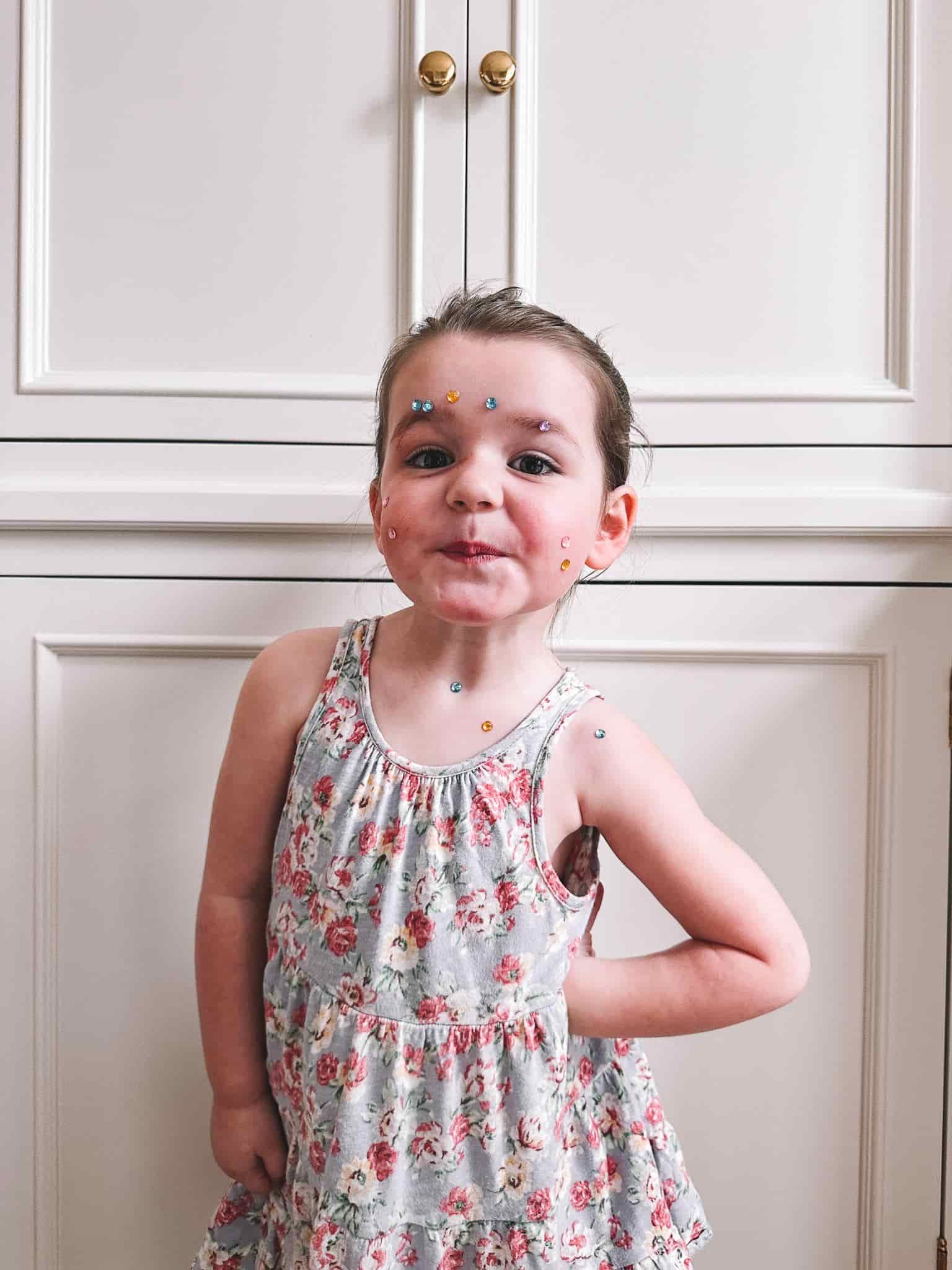 rhinestone stickers on skin lucy with rhinestone stickers on face and body